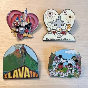 Lot of Four (4) Disney Romance Pins